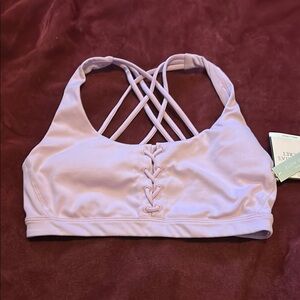 NWT VS Flow on Point Lace Up Criss Cross Strap Sports Bra Lavender